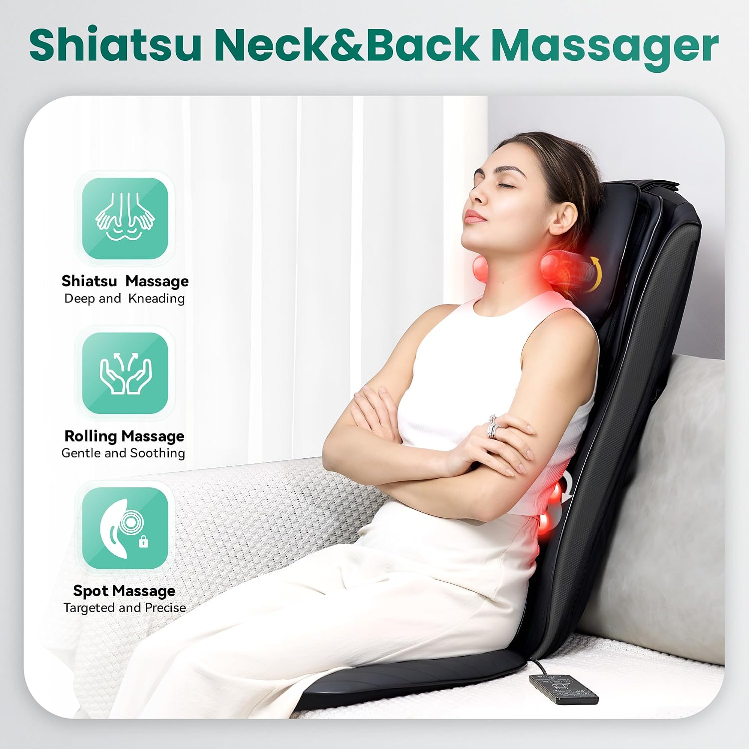 Thumbnail 1 de Snailax Asiento de Masaje Shiatsu para Cuello y Espalda 🦋