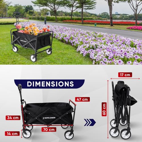 Detalle de Walden Sports Folding Festive Trolley: Foldable Camping Cart with All-Terrain Wheels