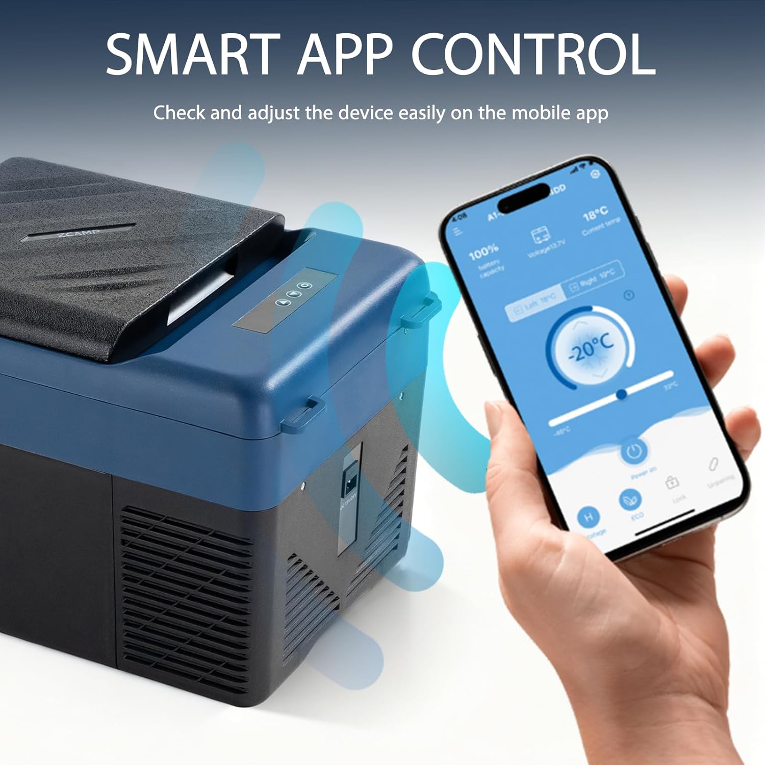 Detalle 2 de zcamp KI12 12L Series Compressor Car Refrigerator: Portable 12V/24V Cooler and Freezer