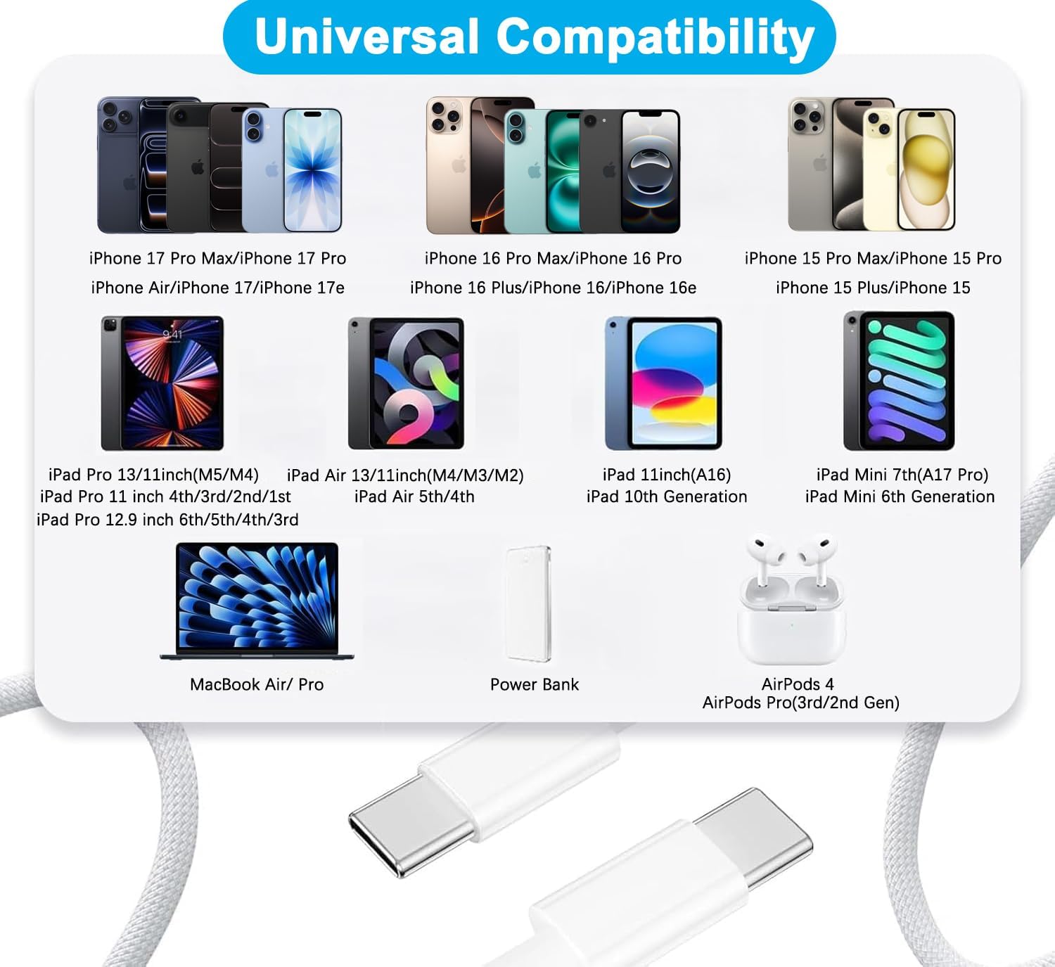 Thumbnail 3 de Apple iPhone 17 Fast Charger 2-Pack 6FT