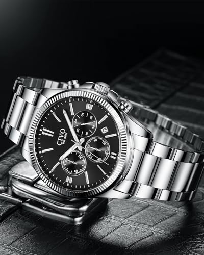Thumbnail 8 de CIVO Watches Men Stainless Steel Silver Chronograph – Quartz, 41mm Dial, 3ATM Water Resistant