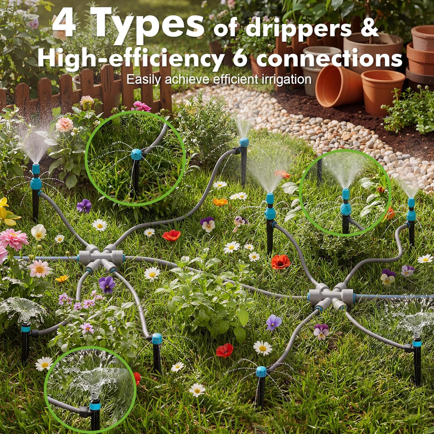 Thumbnail 3 de TRJZWA kit computerizzato per irrigazione a doppia uscita con timer automatico e gocciolatori