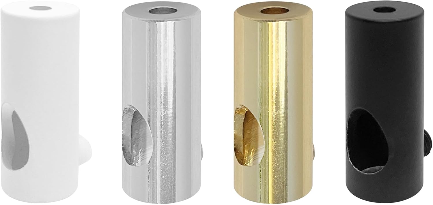 Thumbnail 4 de smartect Aluminium Wand- und Deckenpins für Textilkabel (4 Stück, Weiß) – Aufputz-Kabelhalter zum Schrauben