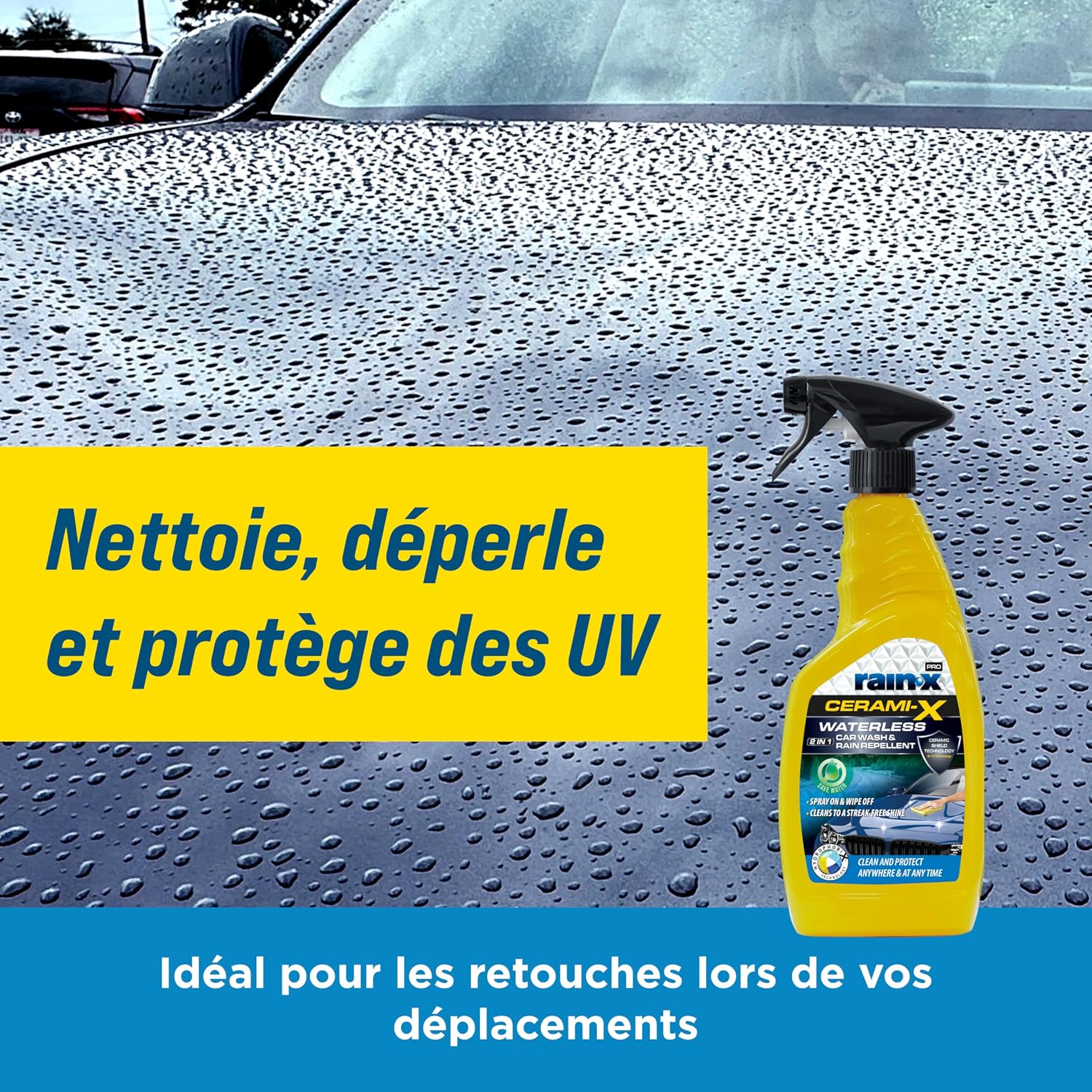 Detalle 2 de Rain-X Nettoyant Voiture Sans Eau avec Traitement Céramique – 750 ml : brillance, protection et praticité à portée de spray