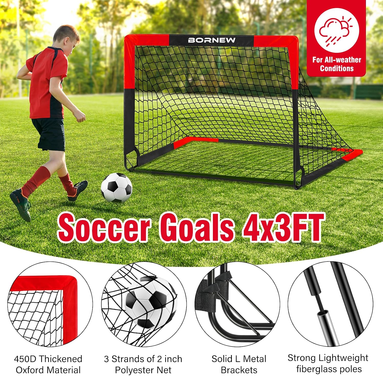 Detalle de Portable Soccer Goals 4 x 3 ft