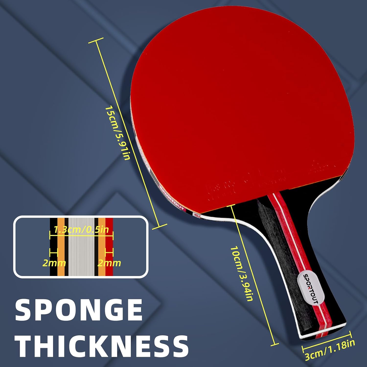 Detalle de Table Tennis Bats – High-Performance Starter Set (2 Rackets, 3 Balls, Carry Bag)