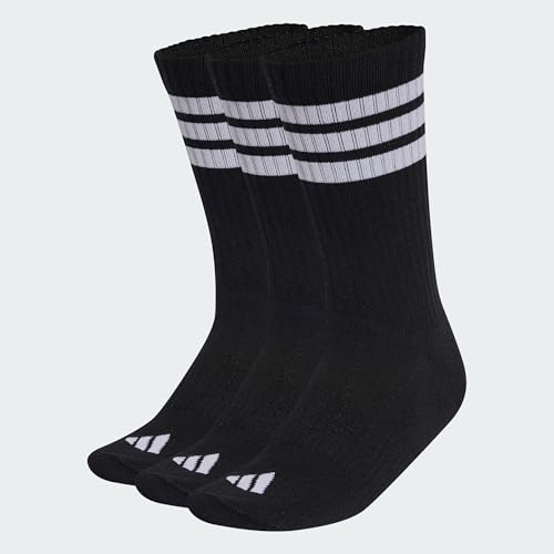 Detalle de Adidas Unisex Adulto 3Stripes Cushioned Sportswear Crew Socks 3 Pair Pack – black/white/white, taglia 45-48