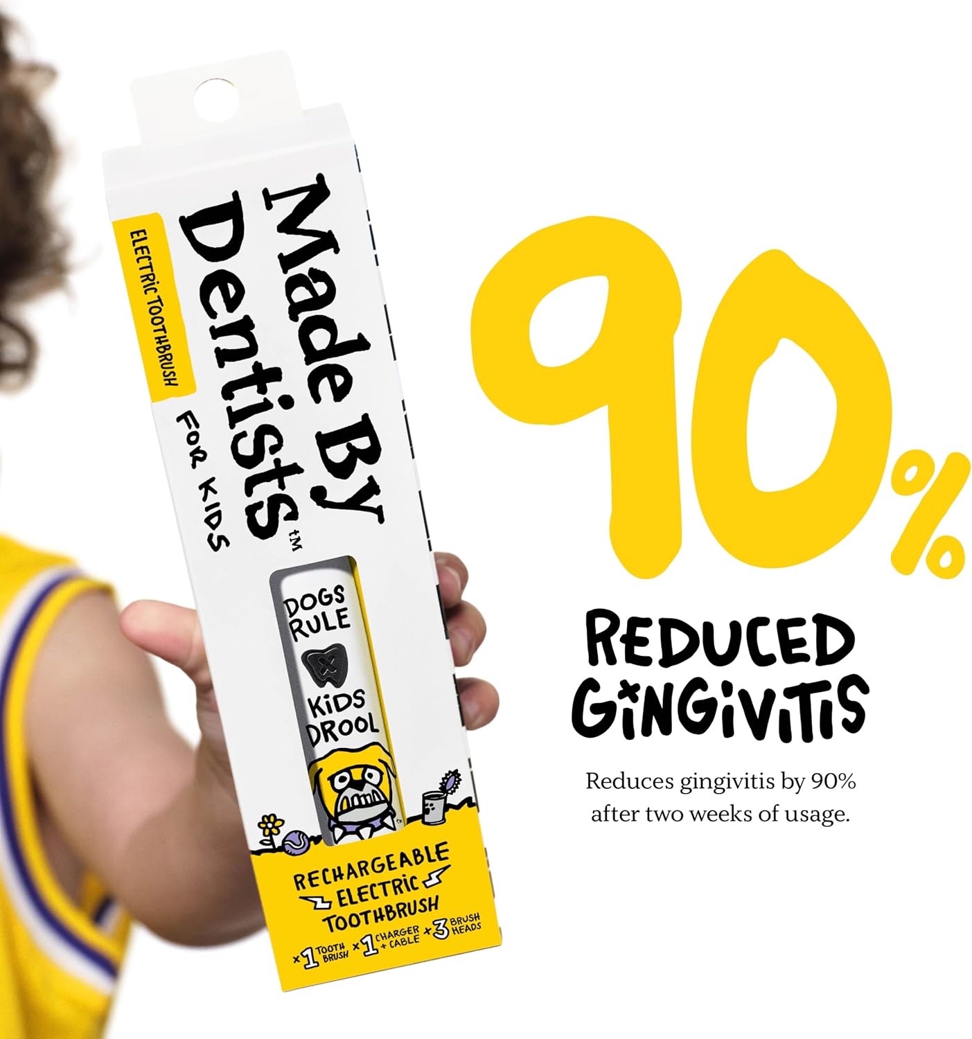 Thumbnail 3 de Made by Dentists Kids Electric Toothbrush - Bulldog-Inspired, Rechargeable & Gentle for Toddlers