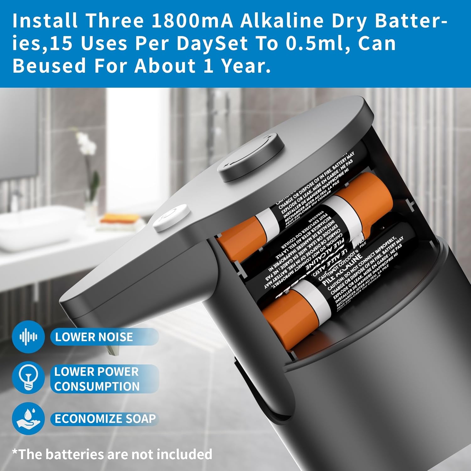 Detalle de Touchless Soap Dispenser with 15-Level Dial