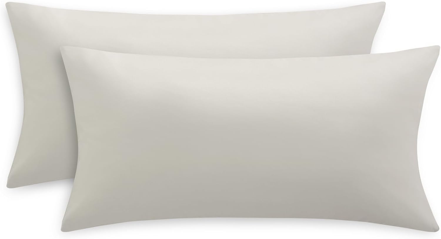 Detalle de RUIKASI Kissenbezug 40x80 Beige – 2er Set, Mikrofaser, Oeko‑Tex, mit Reißverschluss