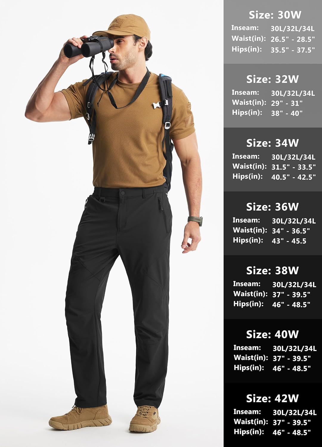 Thumbnail 5 de Libin Mens Hiking Travel Pants 4 Pockets