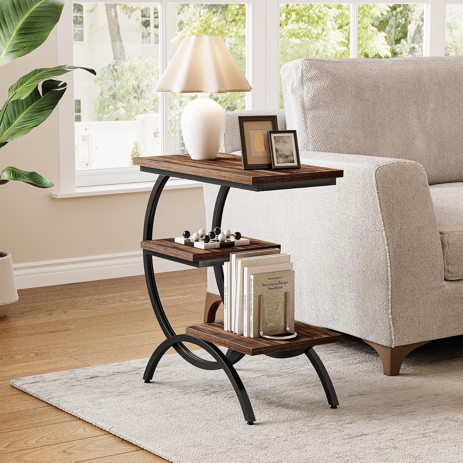 Thumbnail 6 de LITTLE TREE XFVC-HS069 Narrow End Table with 3 Shelves, Rustic Brown
