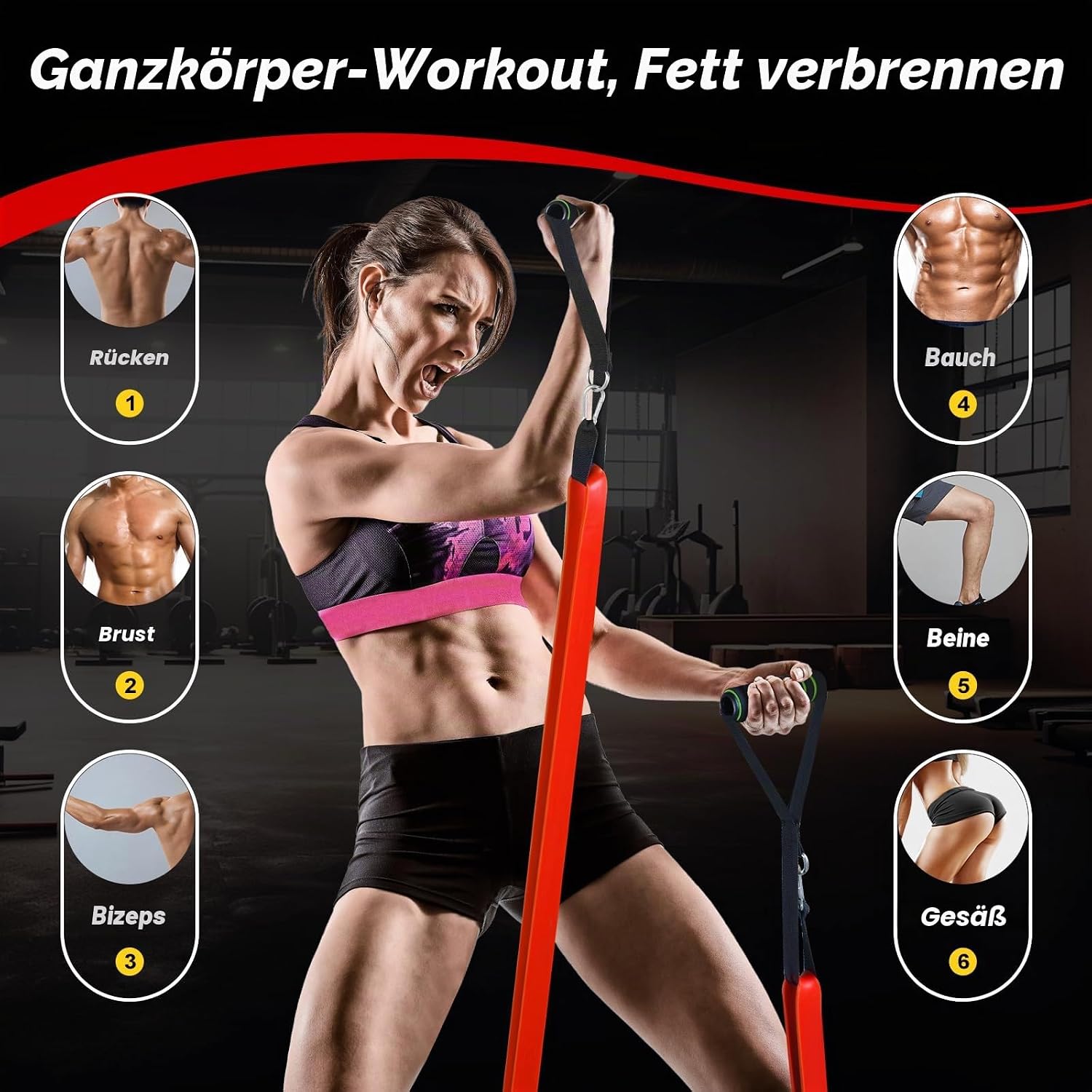 Detalle 2 de Fokky Fitnessbänder Set mit 3 Stärken