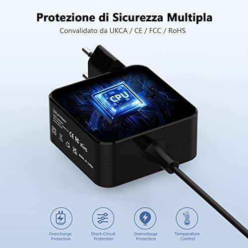 Detalle de VUOHOEG 65W Caricatore Portatile per Lenovo IdeaPad – Alimentatore 20V 3,25A, con connettore 4,0×1,7 mm