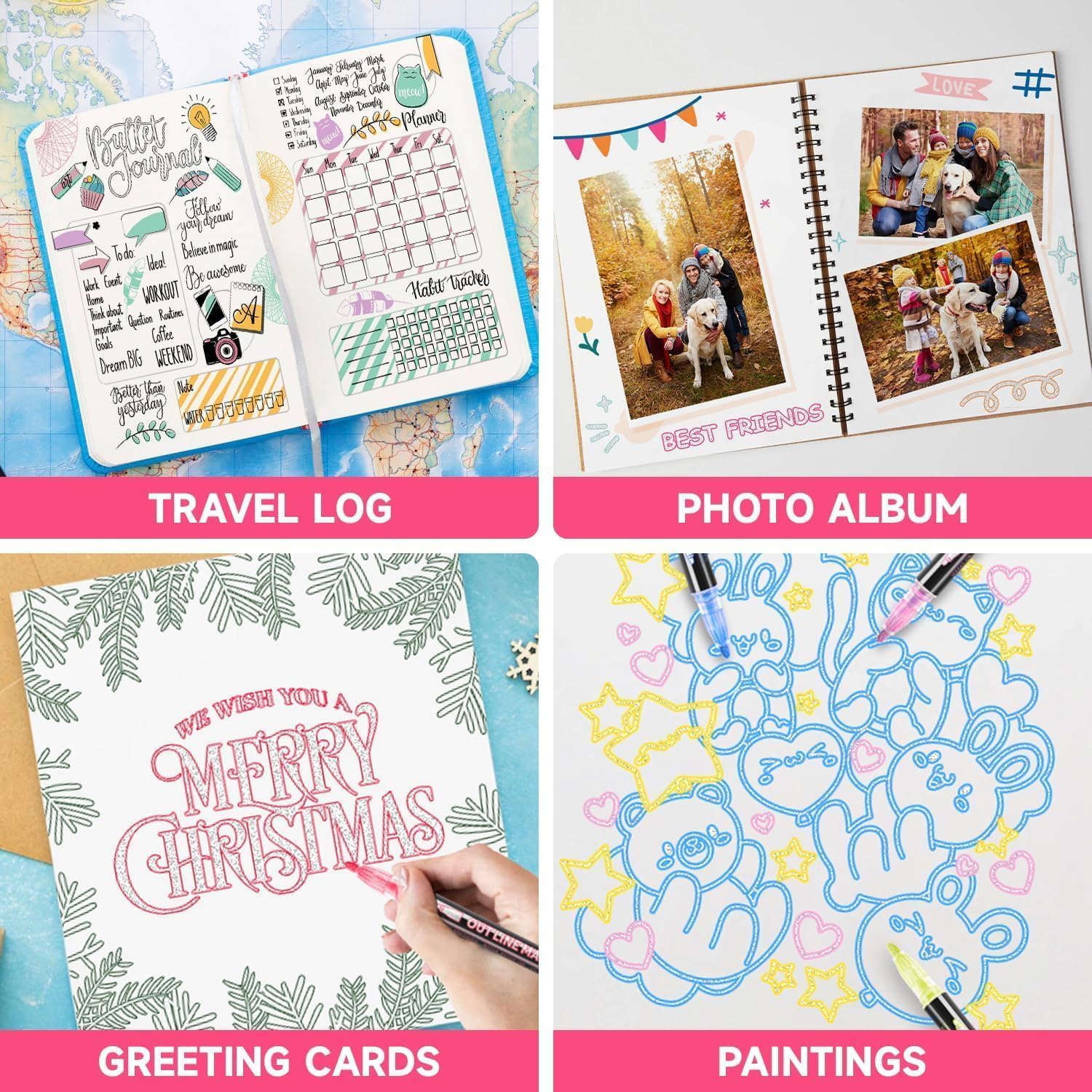 Thumbnail 5 de Maqhpu Outline Glitter Pens 24-pack