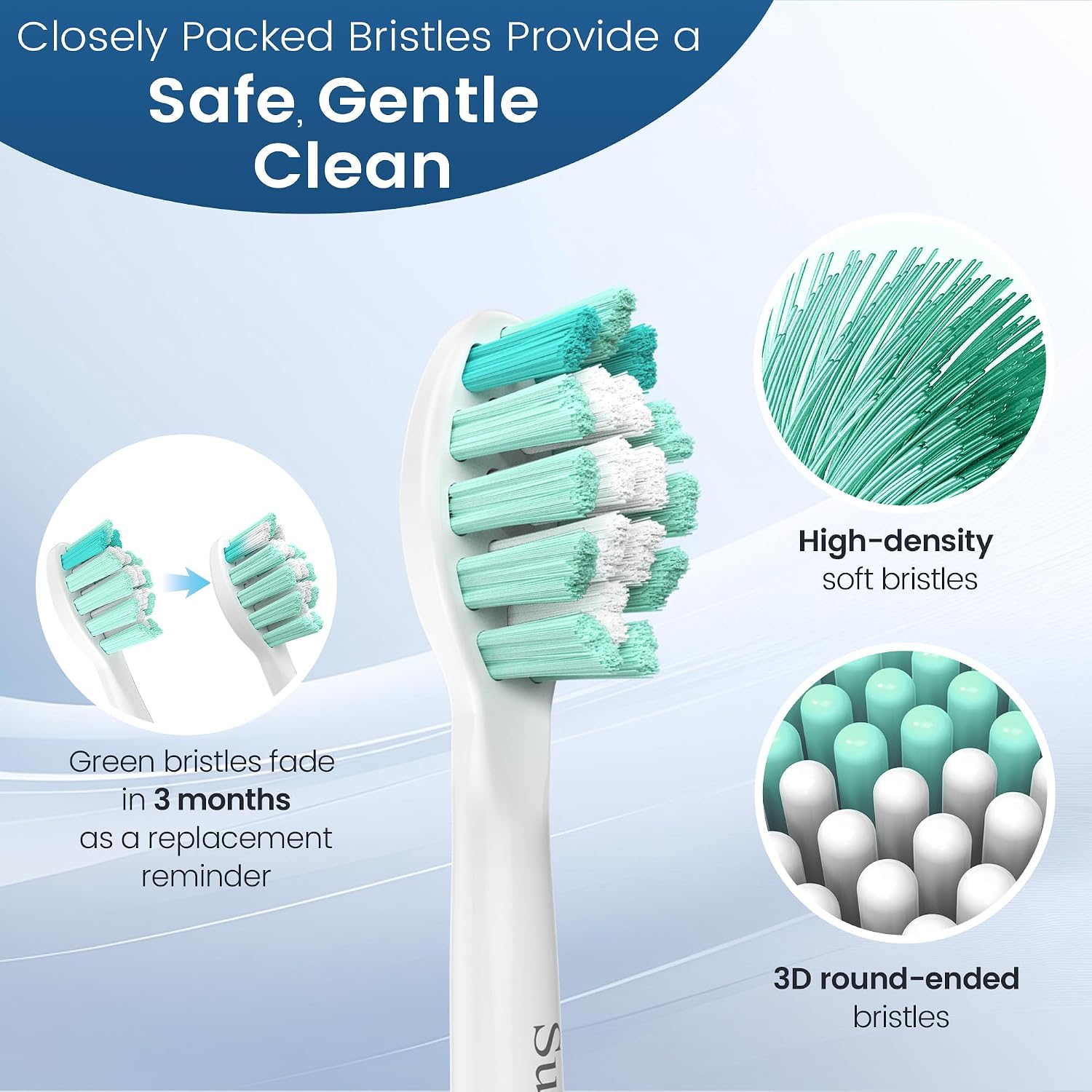 Thumbnail 1 de SuitShine Replacement Toothbrush Heads 8-pack 🪥