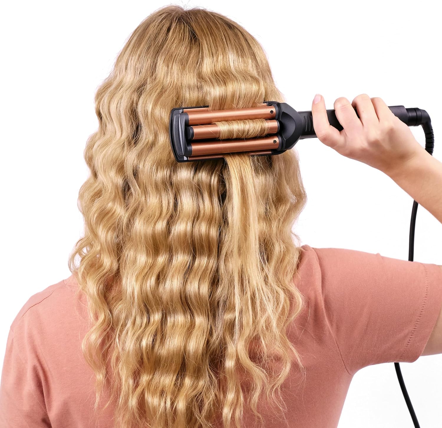 Detalle de BaByliss Deep Waves W2447E – Cylindre à revêtement céramique, 3 températures 160–200°C et ondes sans frisottis