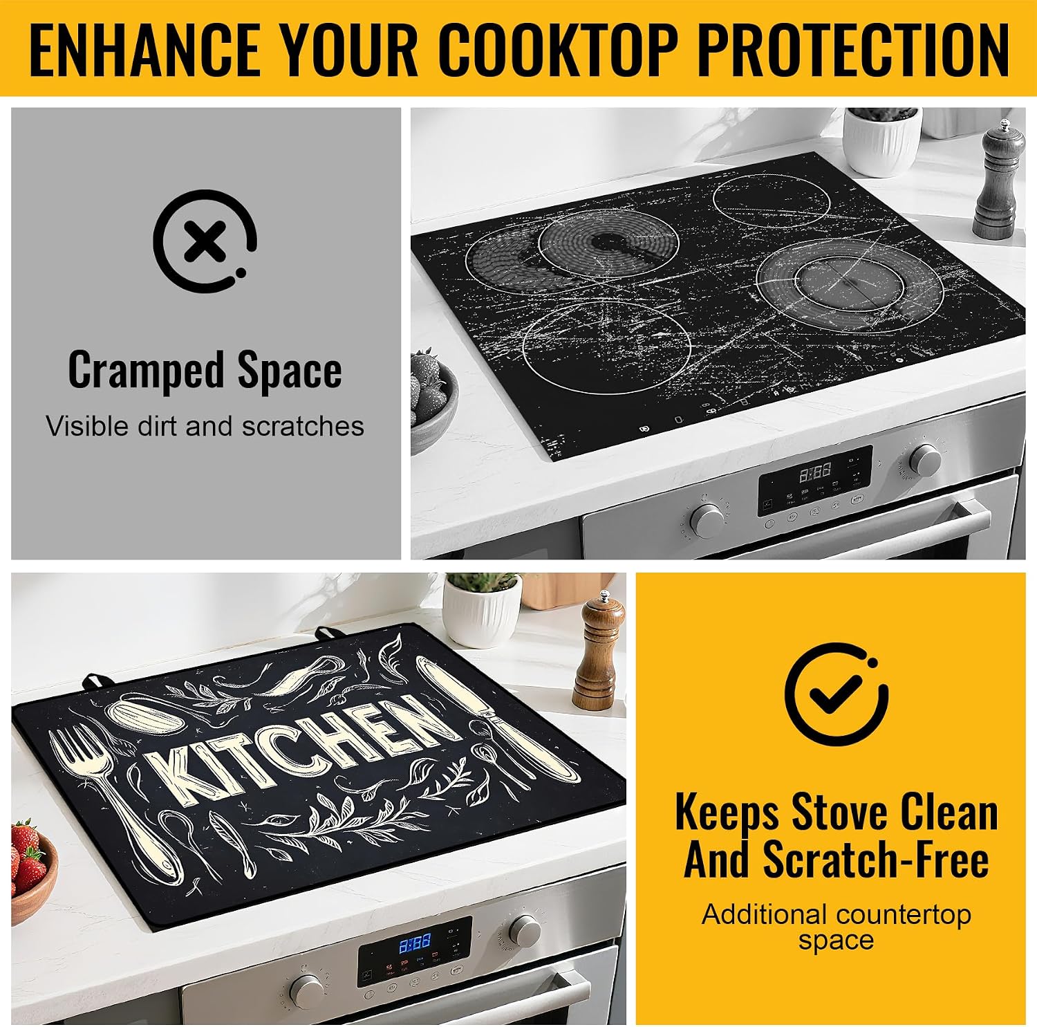 Thumbnail 3 de NYZE Stove Top Cover, 28.5 x 20.5-Inch Heat-Resistant Cooktop Protector