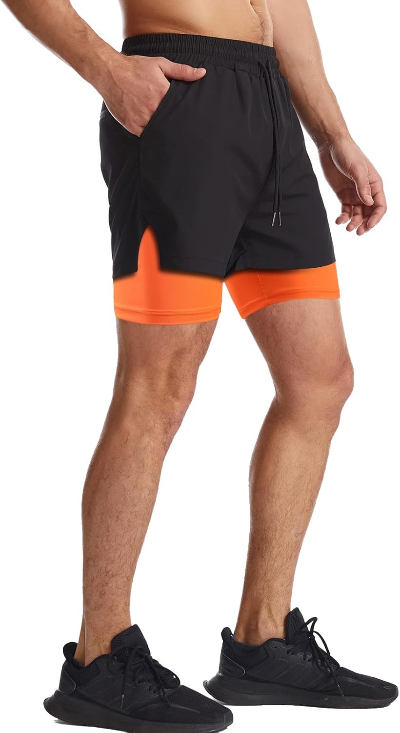 Thumbnail 3 de Danfiki 2-in-1 Men’s Running Shorts with Phone Pocket – Lightweight, Quick-Dry Gym Shorts