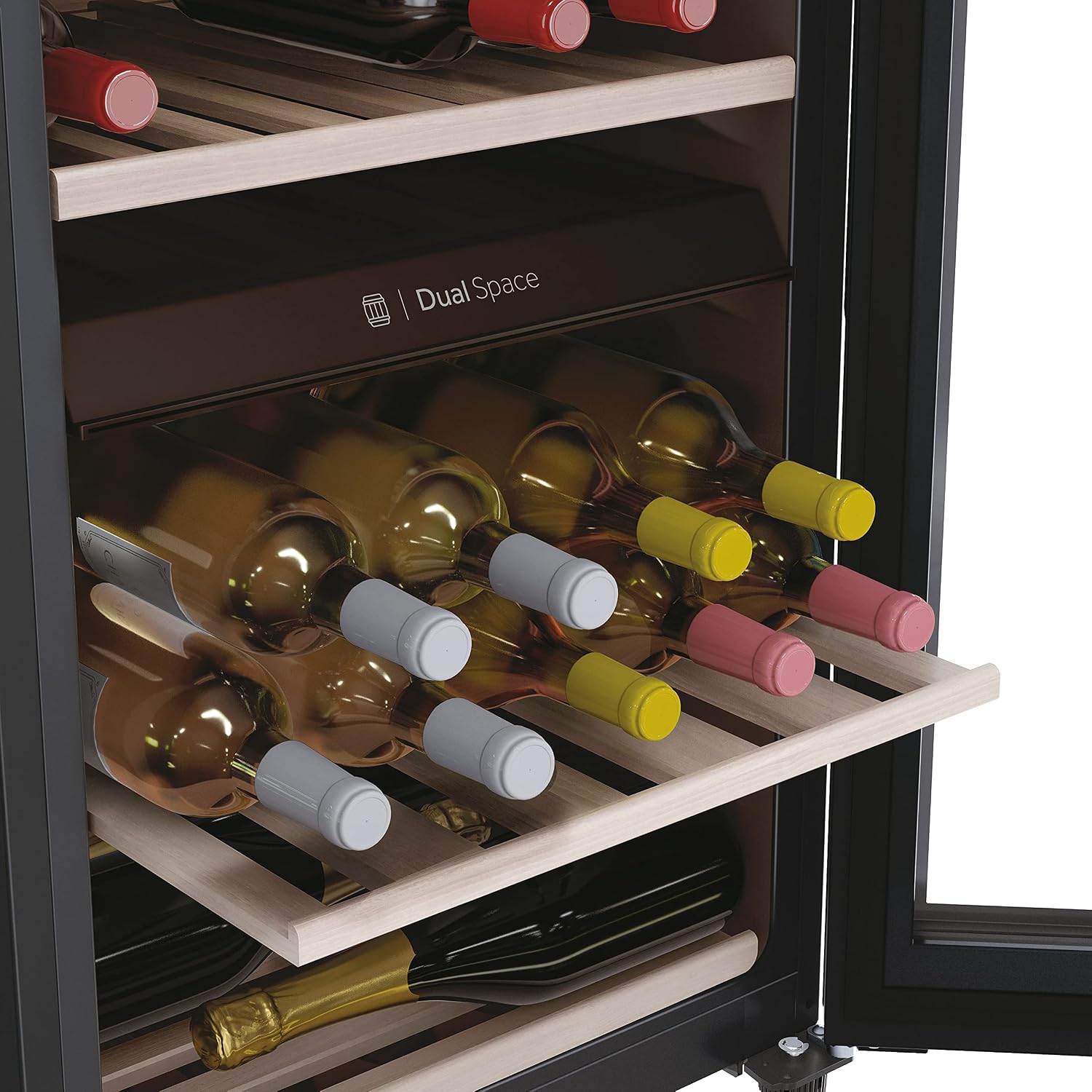 Detalle de Haier Wine Bank 50 Serie 7 Cantinetta Vino 42 Bottiglie, Doppia Zona, Nera