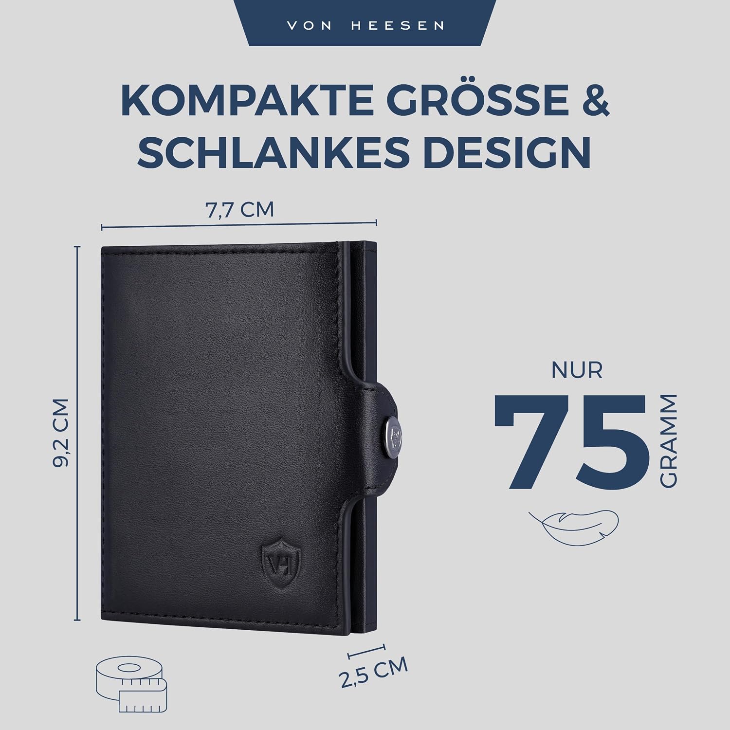 Detalle 1 de VON HEESEN Slim Wallet Kartenetui 7 Fächer