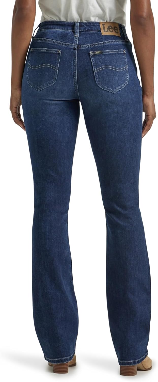 Detalle de Lee Jean Bootcut légendaire – Taille mi-haute pour Femme, Rivers Edge, 38