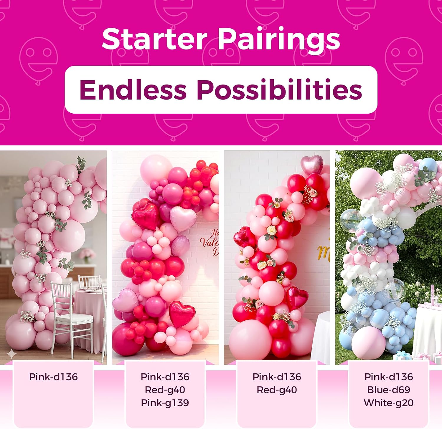 Detalle 2 de Bezente Pastel Pink 100 Pack Party Balloons 🎈