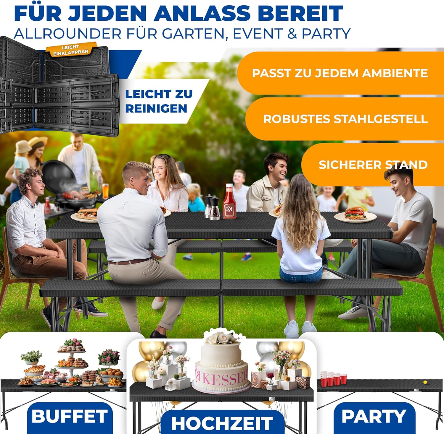 Thumbnail 2 de KESSER Bierzeltgarnitur 183x76x74 cm