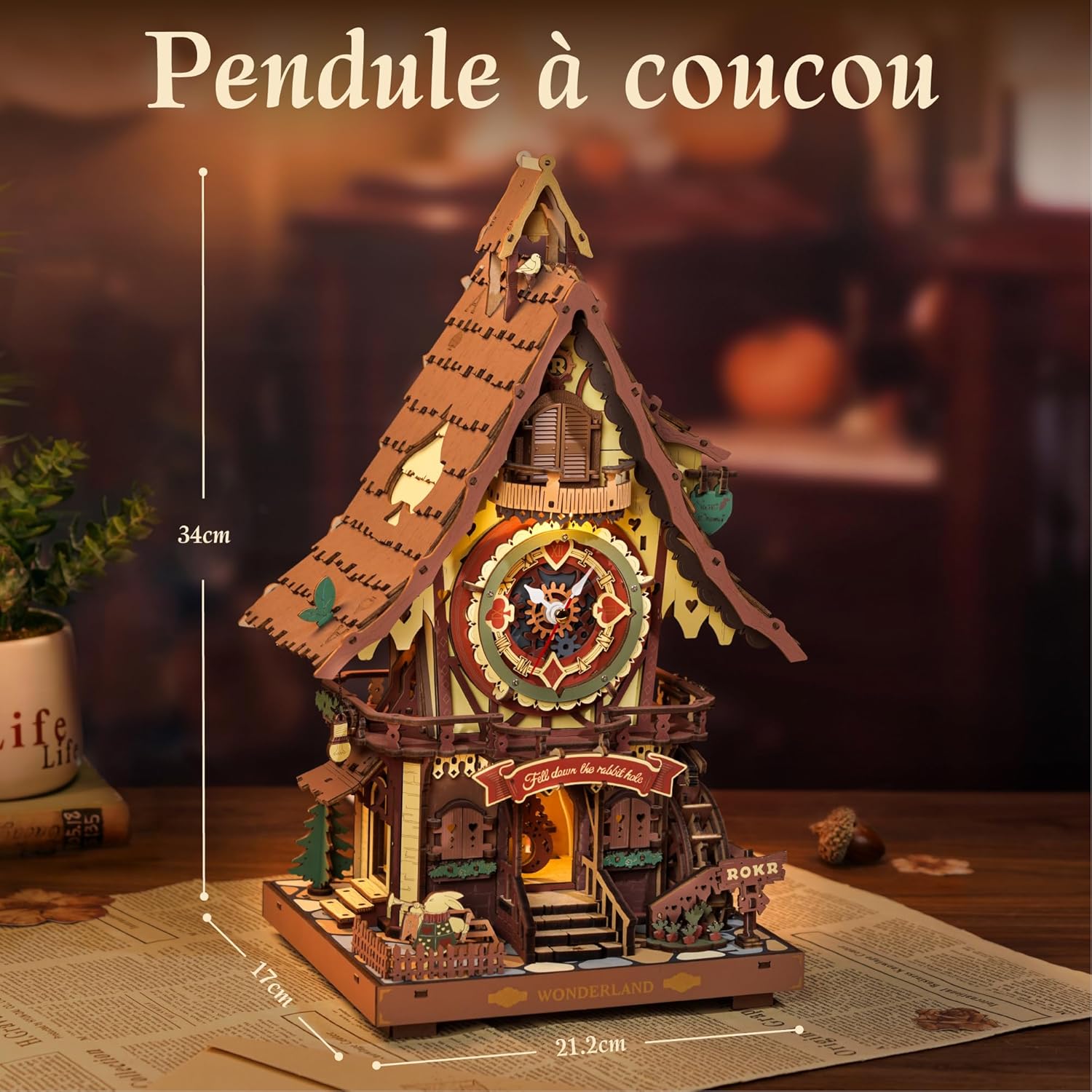 Thumbnail 2 de ROKR Puzzle 3D Horloge à Coucou – LC901C, Maquette en Bois à Construire