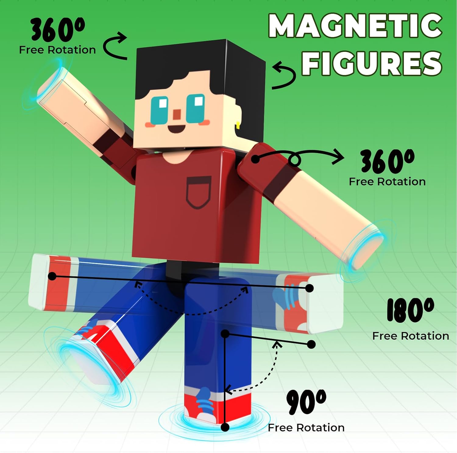 Detalle de Magnetic Blocks with Magnet Box - 45PCS Magnetic Building Set for Travel & STEM Learning (Ages 6+)