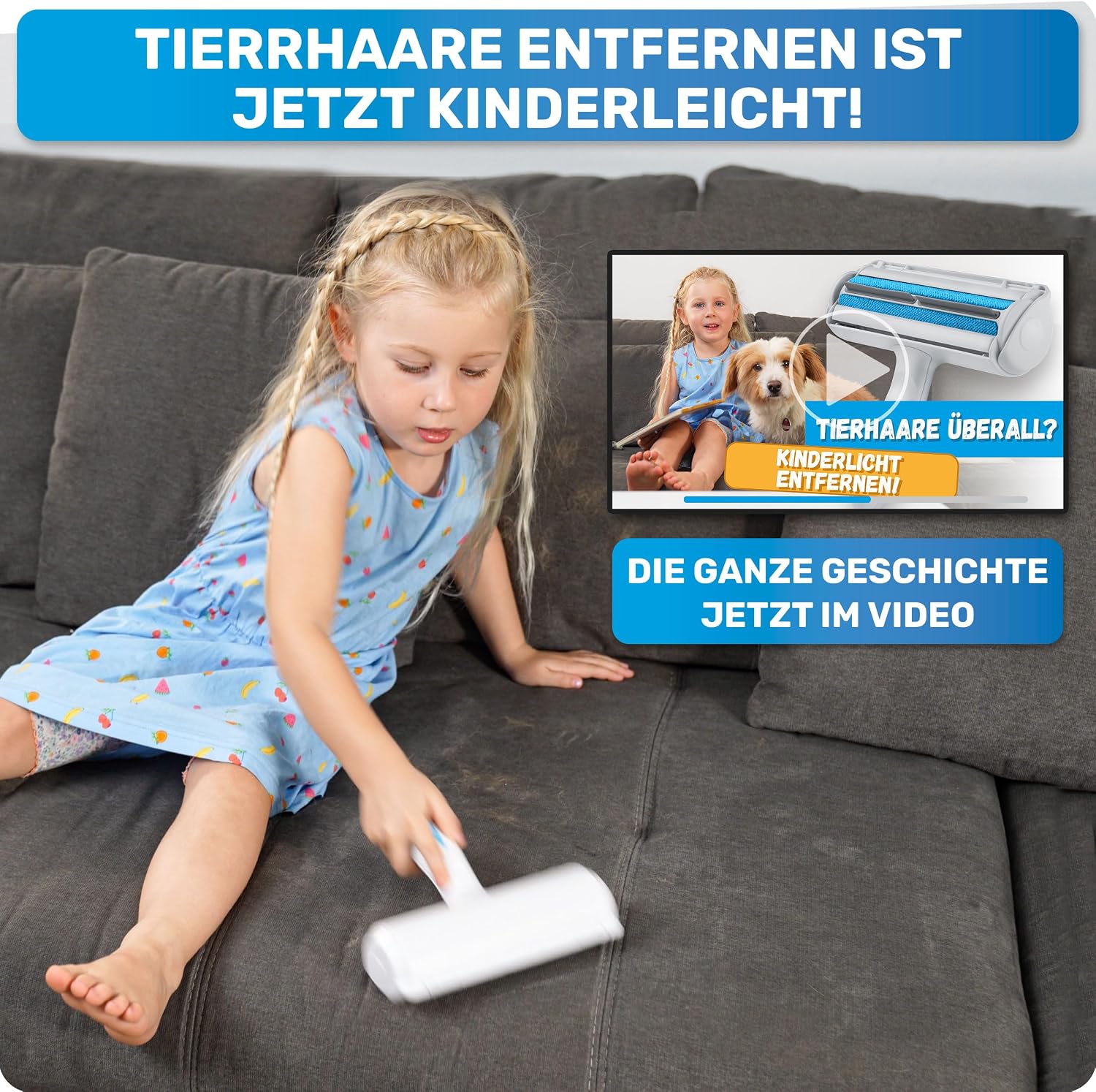 Detalle 2 de BluePet Tierhaarentferner + Mini Fusselrolle 1 Stück 🐾