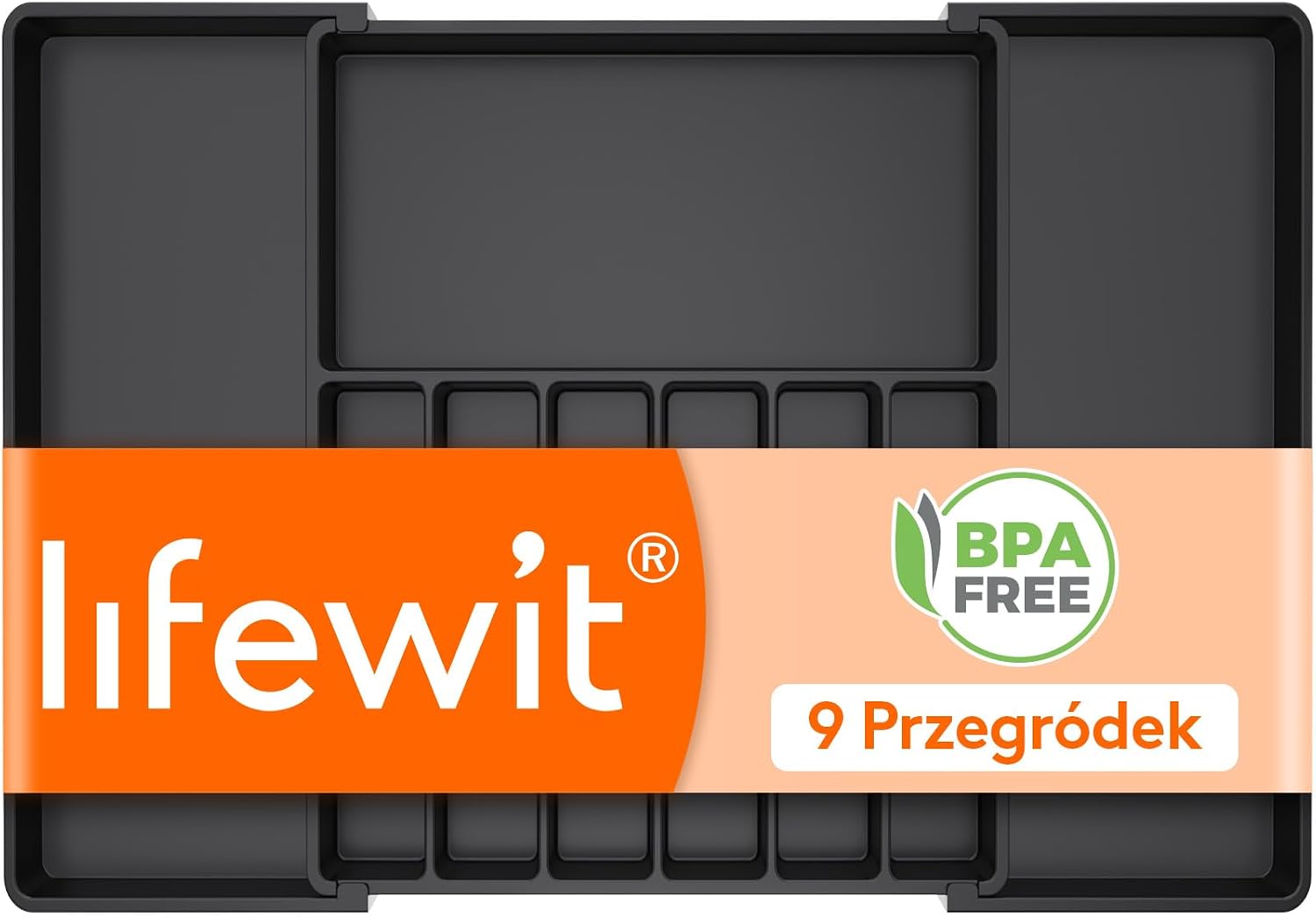 Detalle de Lifewit 22063 organizer na sztućce do szuflady, regulowany, 9 przegródek