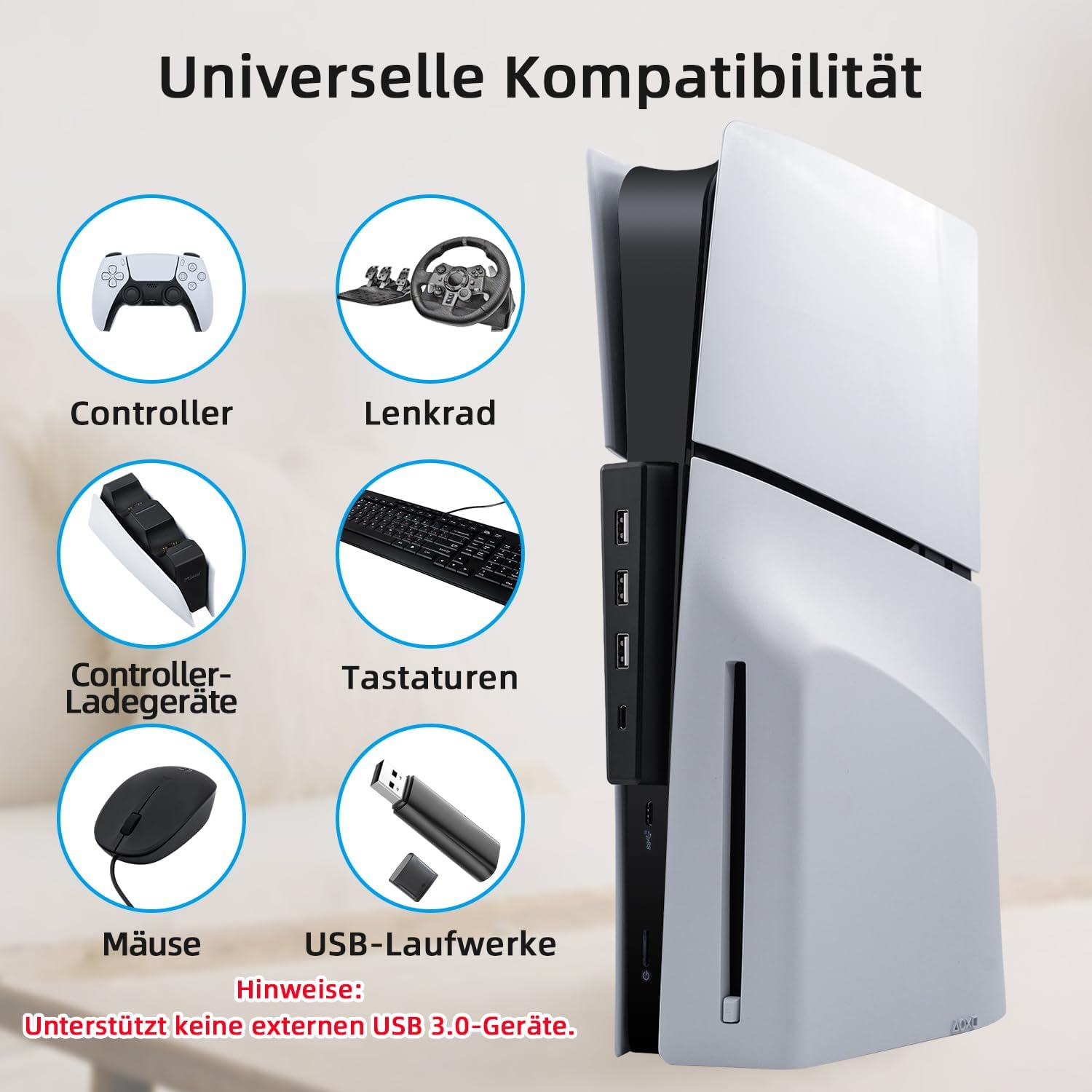 Detalle 1 de McBazel USB 2.0 Hub für PS5 Slim 4 Ports