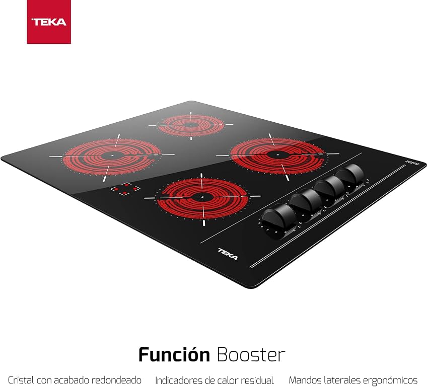 Detalle 2 de Teka TBC 64000 XFL - Vitrocerámica Negra con 4 Fuegos