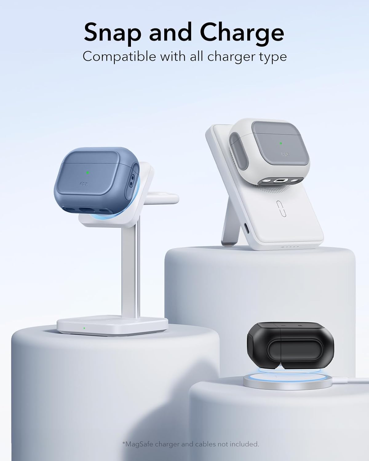 Thumbnail 6 de Coque ESR pour AirPods Pro 2/1 (2019 à 2023), compatible MagSafe, protection contre les chutes – Bleu foncé