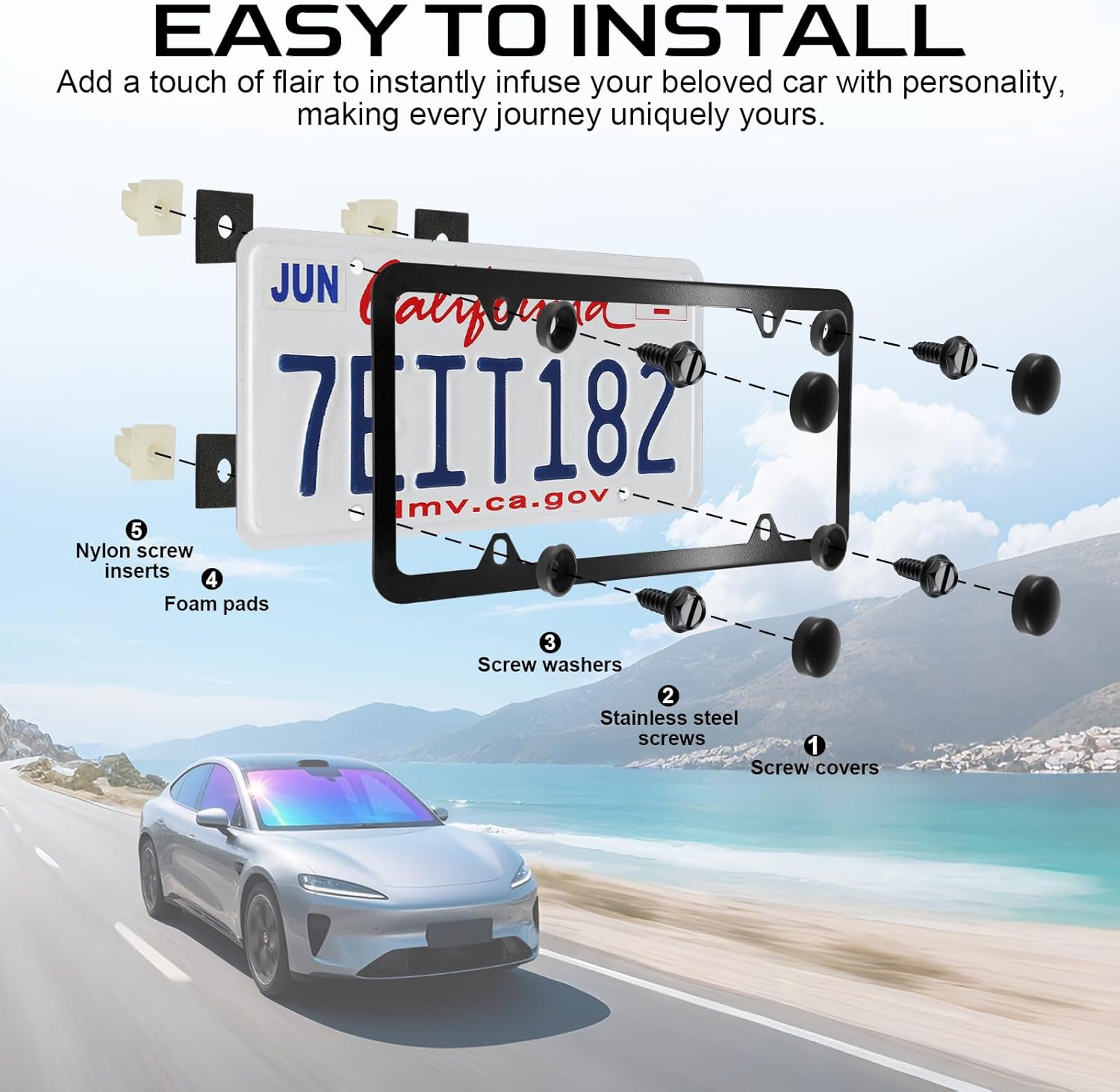 Thumbnail 4 de LivTee Rustproof License Plate Screws 4 Sets