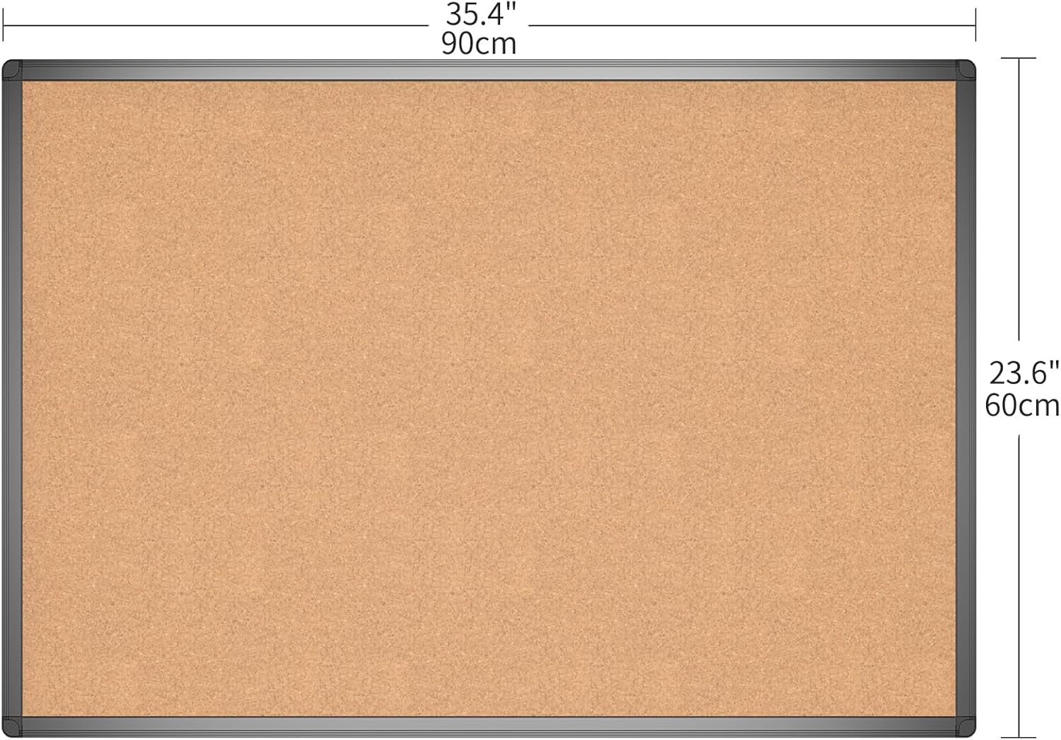 Detalle 2 de VIZ-PRO cork notice board 90 x 60 cm