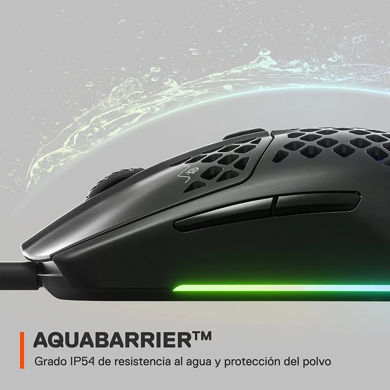 Detalle de SteelSeries Aerox 3 2022 Onyx Ratón Gaming 🖱️ 8500DPI