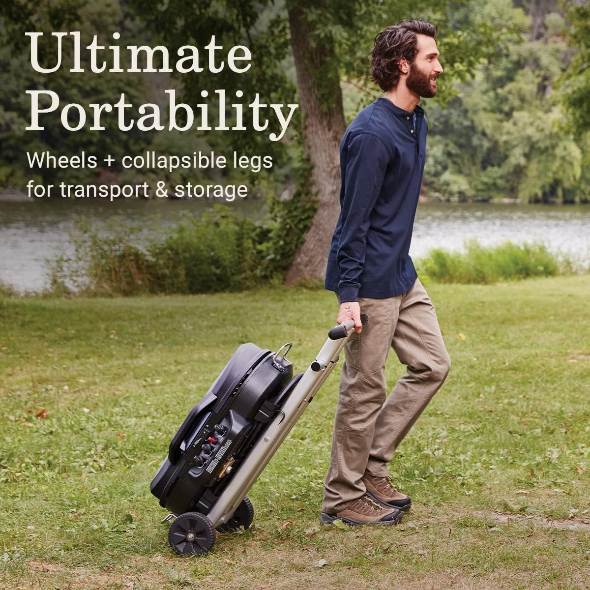 Detalle 2 de Coleman RoadTrip 285 Portable Stand-Up Propane Grill with 3 Adjustable Burners & Instastart Ignition
