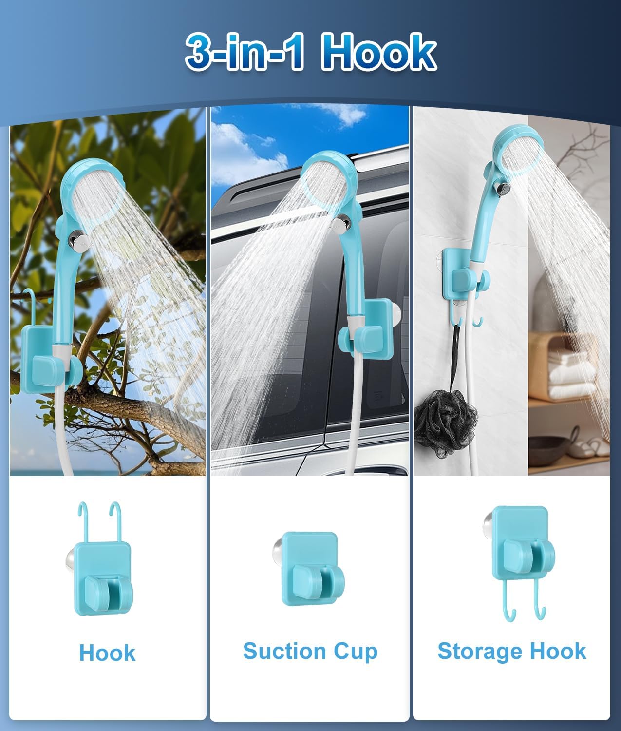 Thumbnail 4 de WADEO Portable Camping Shower with 6000mAh Battery – Intelligent Digital Display & 3 Modes