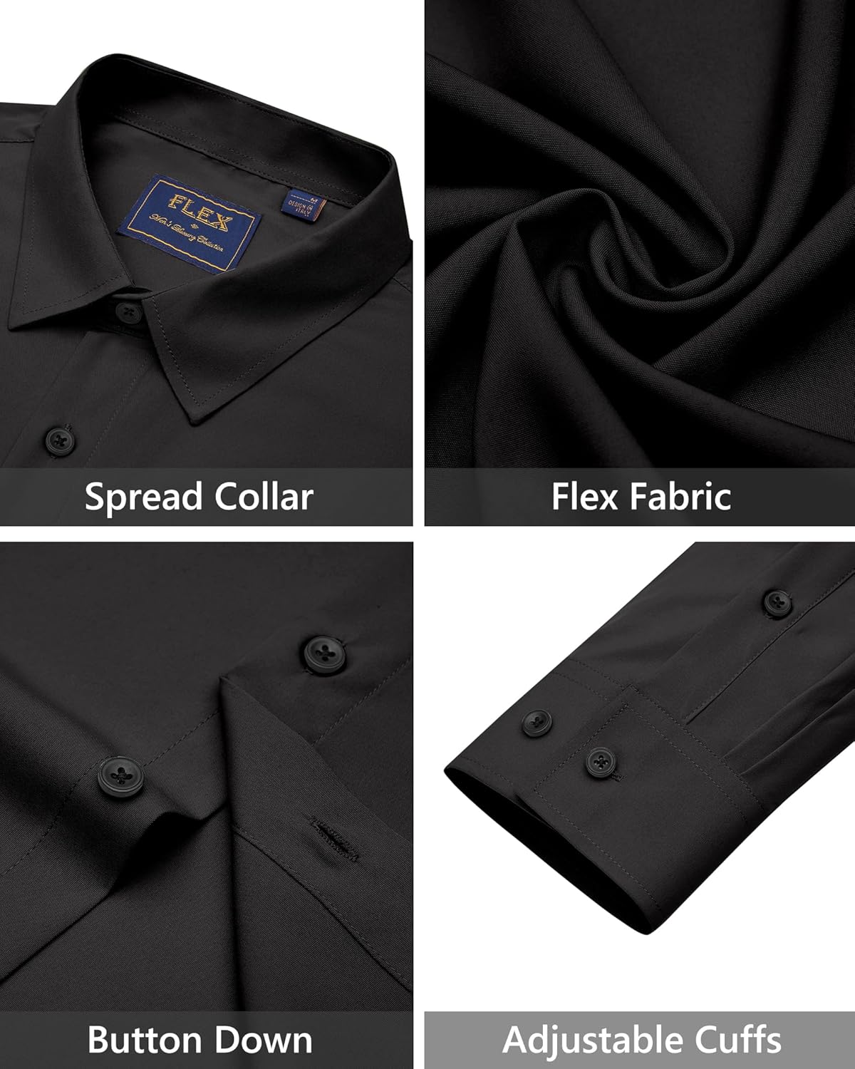 Thumbnail 4 de J.VER Men's Stretch Dress Shirt: Long Sleeve, Solid Button-Down, Versatile for Work and Occasions