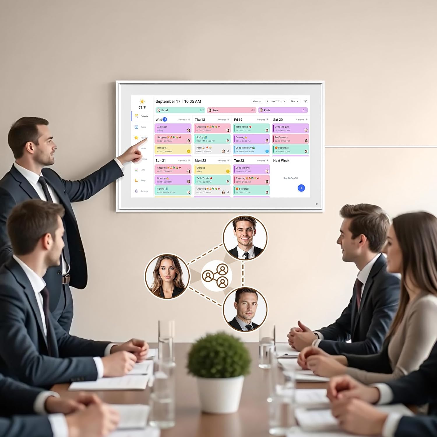 Thumbnail 5 de Smart Digital Calendar 21.5-Inch WiFi Touchscreen Wall & Desk Planner with Shared Chore Chart