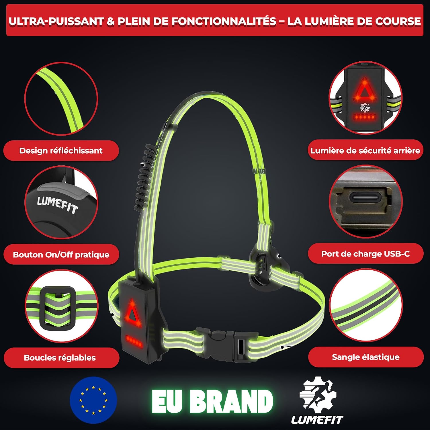 Detalle de LUMEFIT Lampe Course à Pied 500 lumens