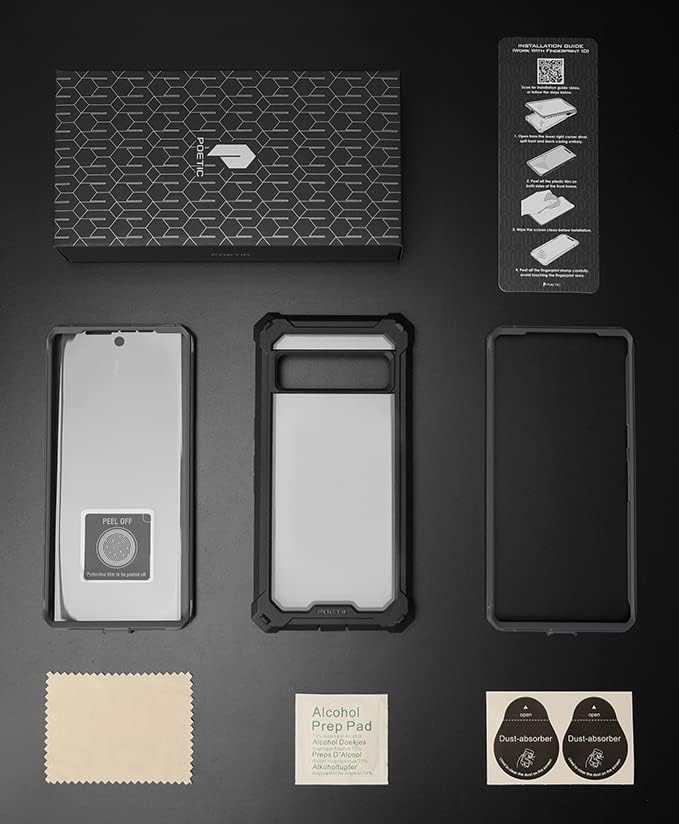 Detalle 1 de Poetic Guardian-Google-Pixel7-Pro-Black Pixel 7 Proケース 内蔵画面保護フィルム・クリア背面・2層構造