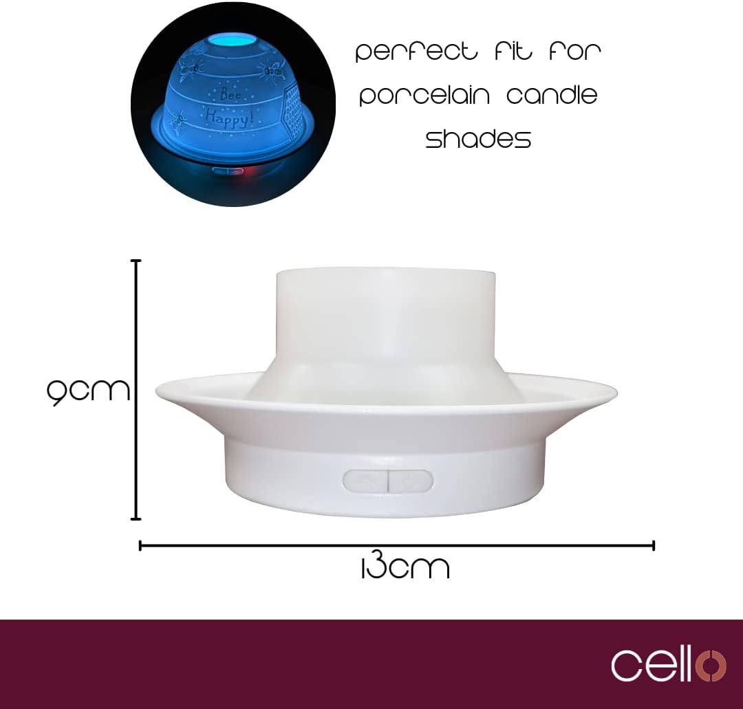 Thumbnail 2 de Cello Cello Aroma Fan Base – colour changing USB oil diffuser base for porcelain tealight holder shade