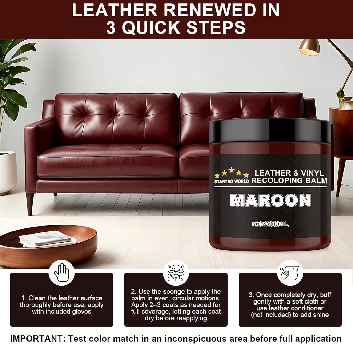 Detalle 1 de STARTSO WORLD Leather Recolouring Balm 200ml
