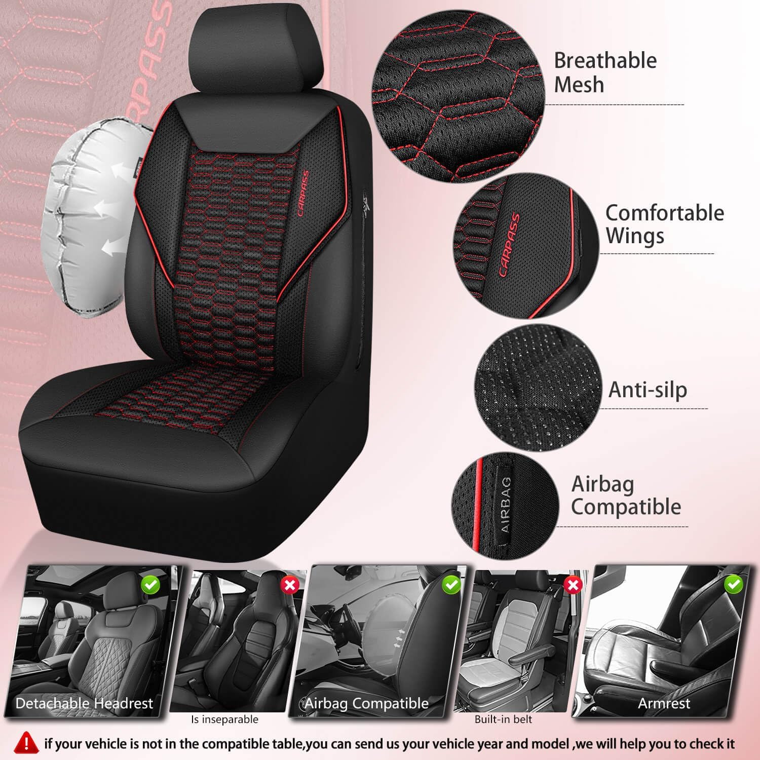 Thumbnail 2 de CAR PASS 3D Foam Mesh Leather Front Seat Covers