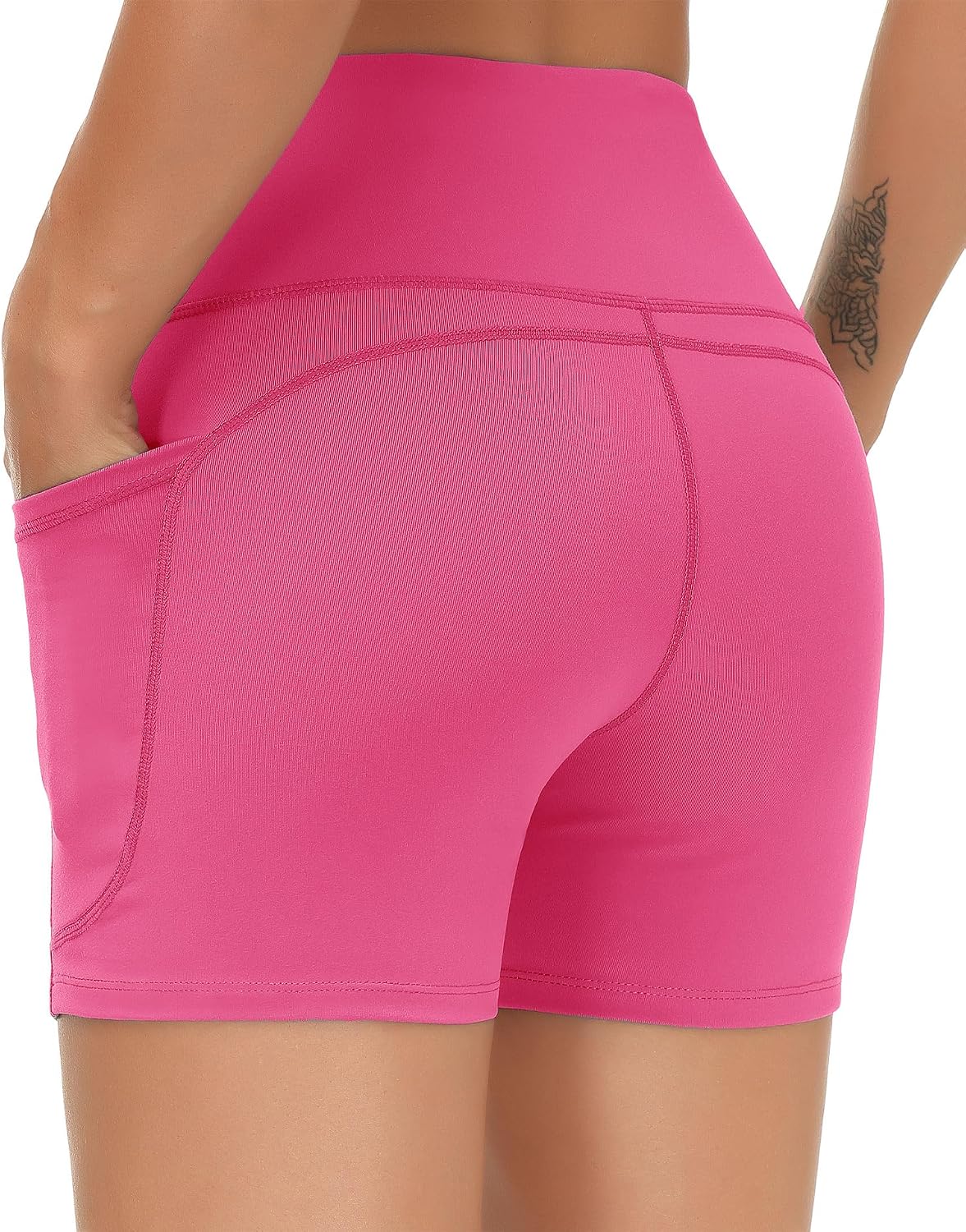 Thumbnail 1 de THE GYM PEOPLE Women's High Waist Gym Shorts with 2 Deep Pockets and 4-Way Stretch