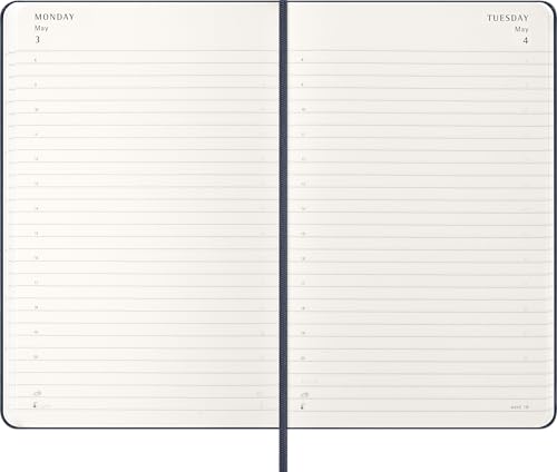 Detalle 2 de Moleskine Agenda Giornaliera 2027 – Planner 12 mesi, copertina rigida, chiusura elastica, formato Large 13x21 cm, Blu Zaffiro