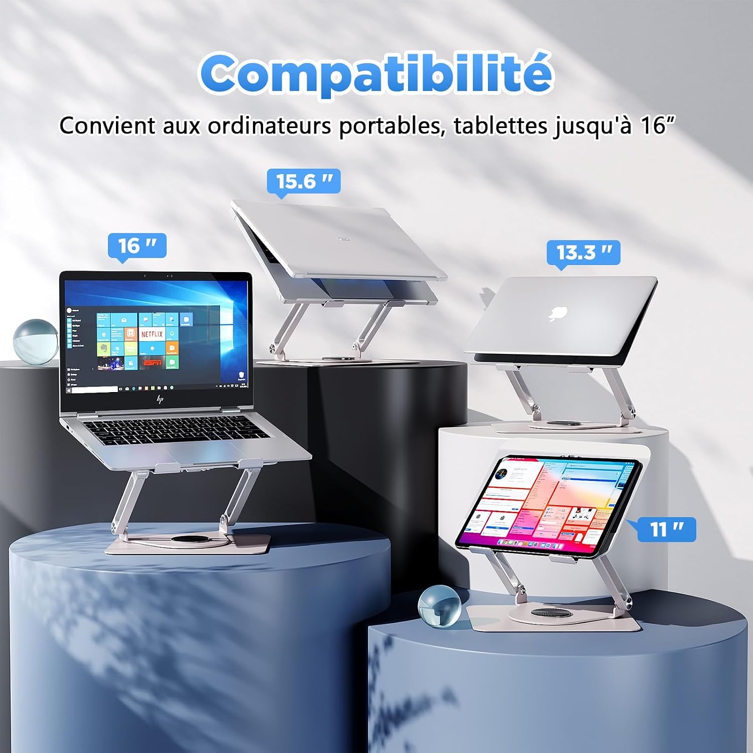 Detalle de Support PC portable ICARE 360° 10 kg